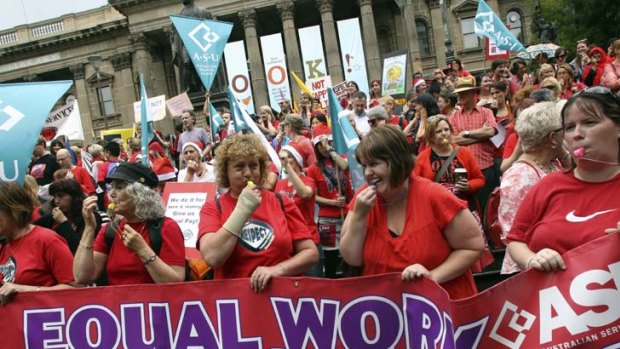 Last year's rally for equal pay for the community sector.