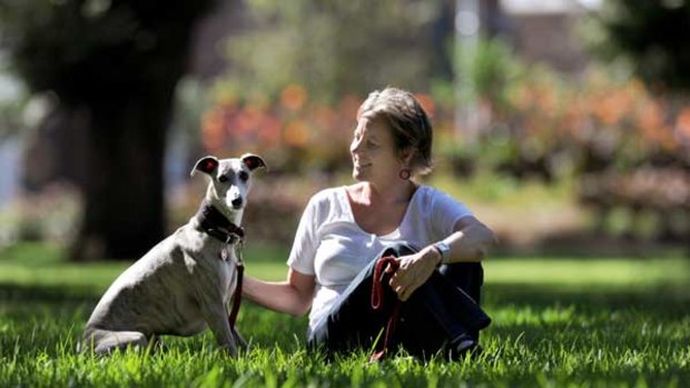 Andrea Krelle with whippet Tiger. The dog's alleged killing of a possum in Edinburgh Gardens has landed Andrea an appointment in court on February 16.