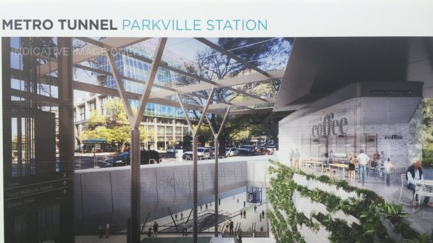 An artist's impression of the Melbourne Metro rail project's Parkville station.