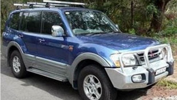 A blue Mitsubishi Pajero similar to one believed to be driven by the alleged attacker.