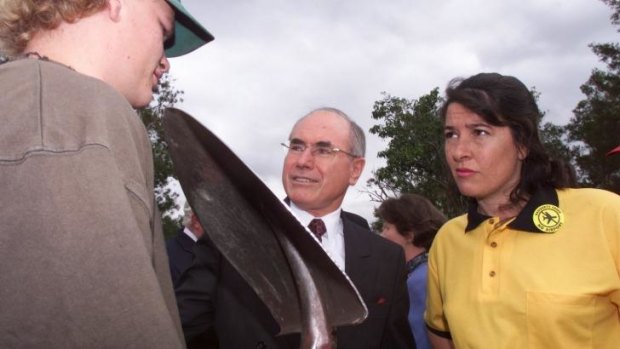Ms Kelly with then prime minister John Howard on the campaign trail of the 1998 election.