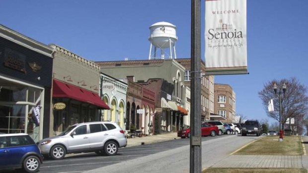 The main street used in the filming of the TV show The Walking Dead, in Senoia, Georgia.