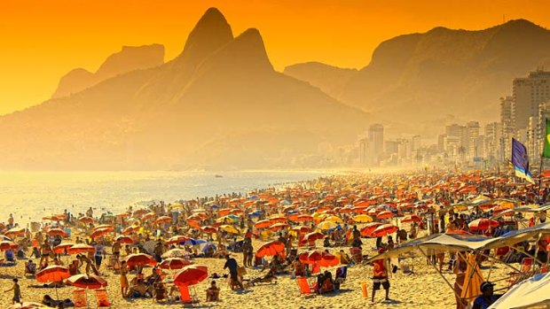 Crammed with tanned bodies: Ipanema.