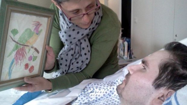 Vincent Lambert and his mother in hospital in Reims, France, last year. A European court has blocked a decision to allow Mr Lambert's life support to be turned off.
