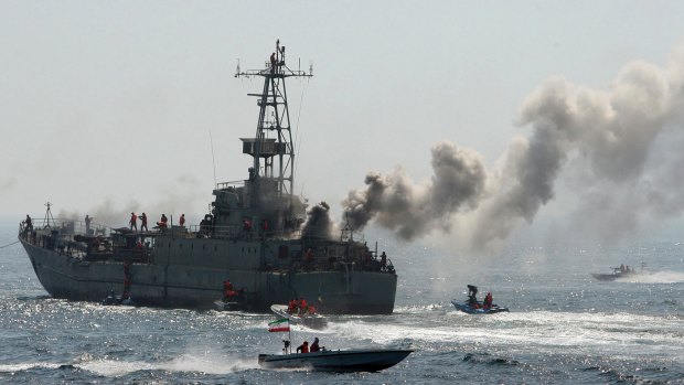 Iran's Revolutionary Guard troops attack and take over a ship during a training exercise in the Persian Gulf.