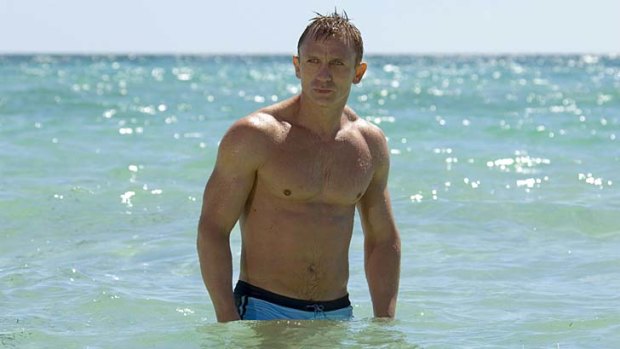 Up for grabs ... these blue trunks worn by Daniel Craig could be yours.