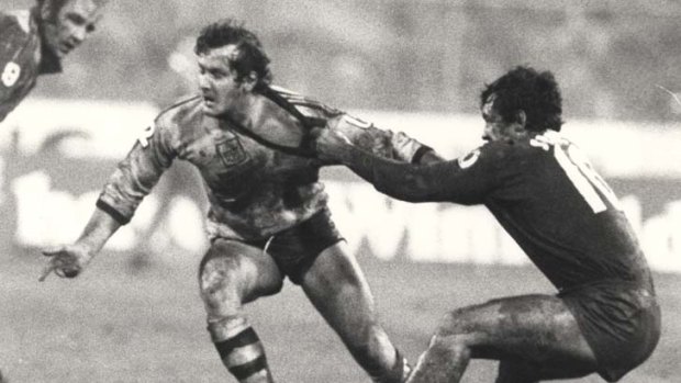 Past master &#8230; Manly hooker Ray Brown in action for the Blues in 1983 when he was plucked out of reserve grade.