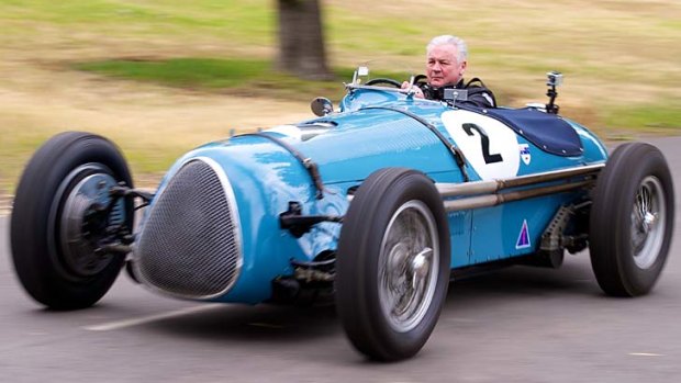 Respect &#8230; Alan Jones drives his father's old car.