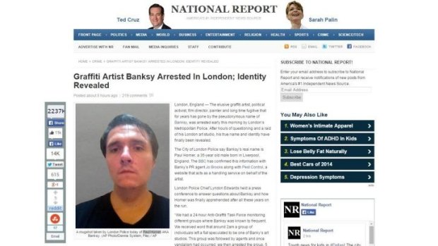 The satirical website that posted a hoax report about Banksy being arrested and his identity revealed.