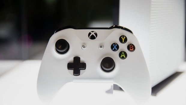 The Microsoft Corp. Xbox One S controller on display during the E3 Electronic Entertainment Expo.