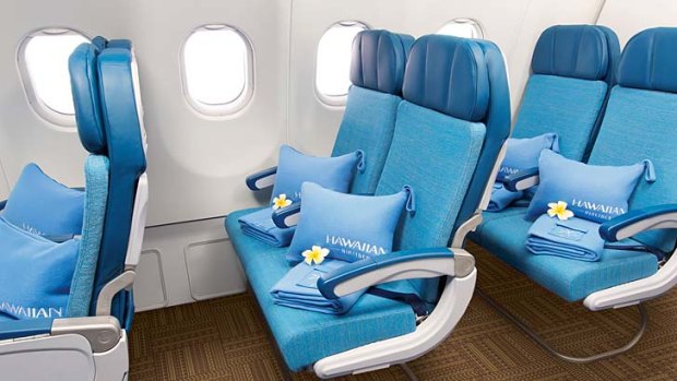 Not quite premium, not quite economy ... Hawaiian Airlines' 'extra comfort' seats.