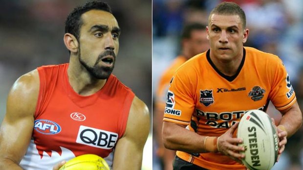 Salary lag ... Swans captain Adam Goodes earns around $700,000 a year compared to Tigers captain Robbie Farah's $400,000.