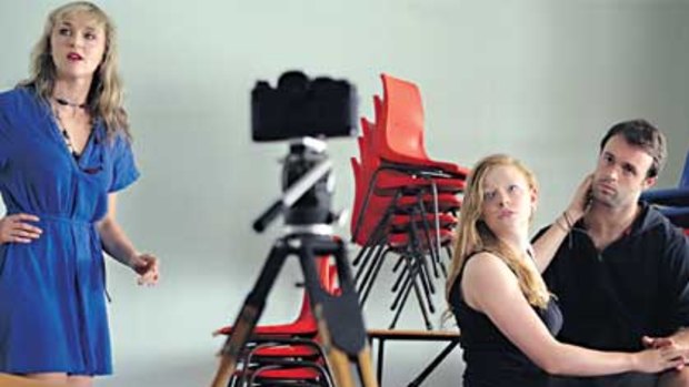 Harrowing love story ... S-27's director, Caroline Craig (far left), with Sarah Snook and Anthony Gooley.