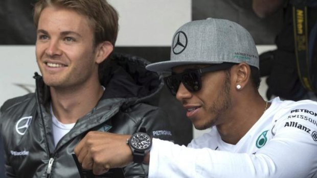 Discussions: Mercedes teammates Nico Rosebrg (L) and Lewis Hamilton held talks after their feud in Monaco.