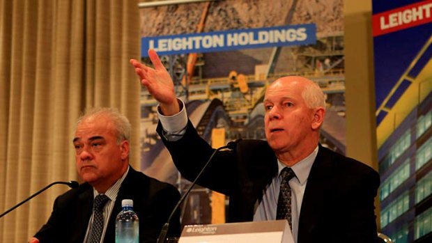 Mining move: Leighton CEO David Stewart (right) and chief financial officer Peter Gregg.