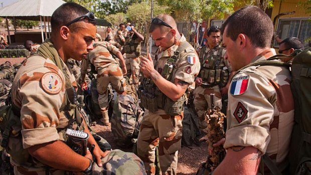 Pushing back insurgents ... France's 550-strong air and ground forces in Mali.