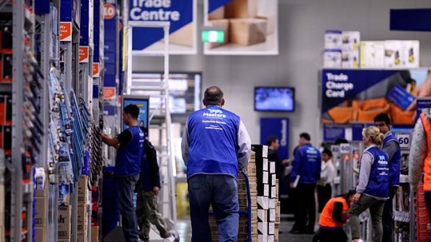 The Masters store in Braybrook was a busy place yesterday as employees stocked shelves ahead of tomorrow's opening to the public.