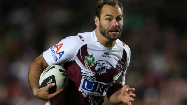 Back to play Bunnies ... Manly's Brett Stewart.