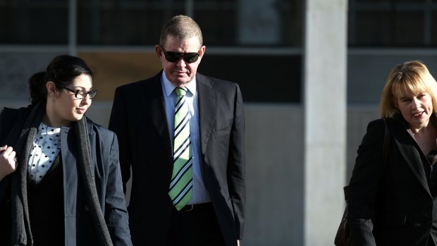 Former Speaker Peter Slipper arrives at the ACT Magistrates Court on Wednesday.