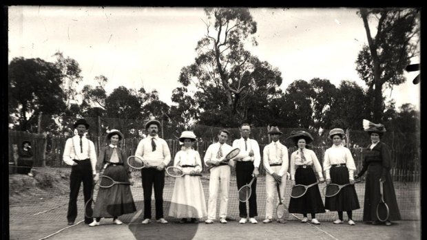Augustus Jones' circa 1900 photo at the Lade Vale Tennis Club.