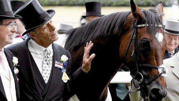 Trainer Sir Henry Cecil with his star galloper Frankel in June last year.