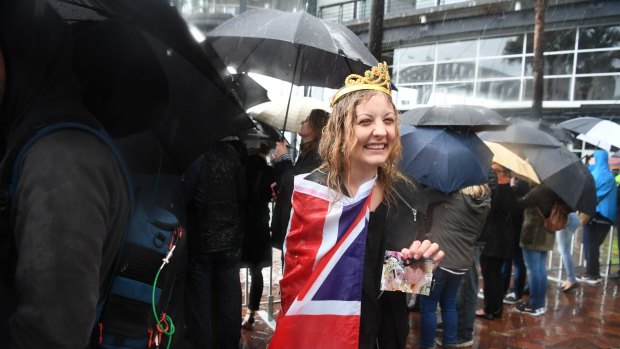 Victoria McCrae, Sydney's self-professed "royal tragic", was out in support of Prince Harry on Wednesday.