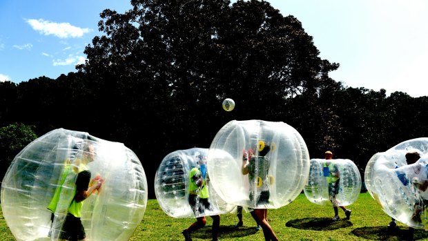 Bubble soccer, a new way to kick a goal.