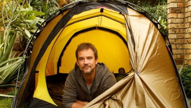 Shelter: Murray Fredericks with his Hilleberg tunnel tent.