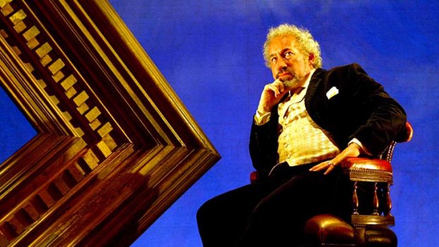 Great expectations ... Simon Callow on the theatre set of <em>The Mystery of Charles Dickens</em>.