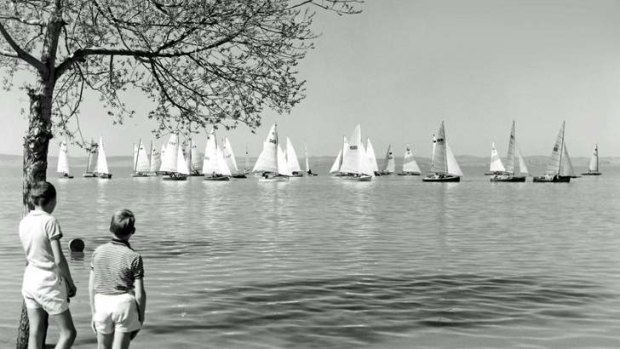 Perfect view ... Sailing boats on Lake George in 1961.