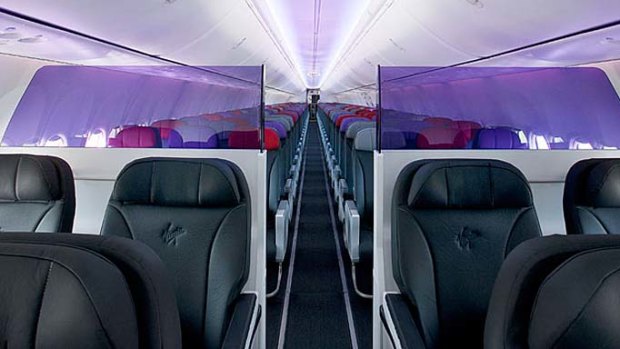 Eight plushly padded leather-clad seats at the nose of the 737 replace the premium economy benches which the then 'Virgin Blue' rolled out in 2008.