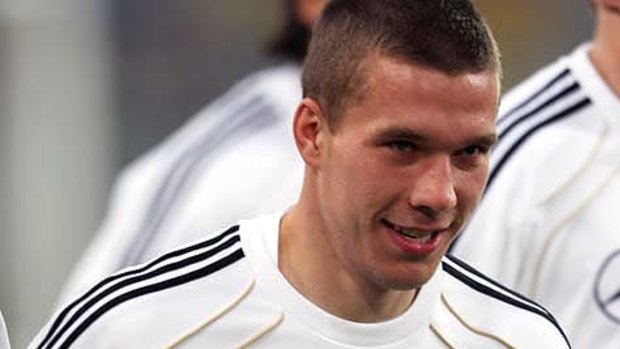 Under pressure . . . Lukas Podolski.