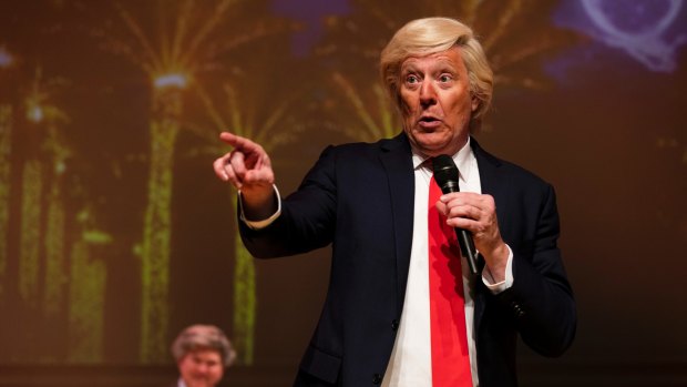 Jonathon Biggins as Donald Trump in The Wharf Revue?