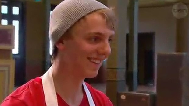 Matt's all smiles before hearing risotto is the death dish in the <i>MasterChef</i> kitchen.