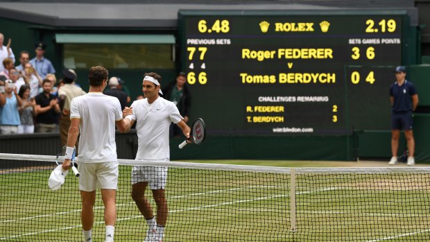 Tomas Berdych was no match for Roger Federer on Friday.