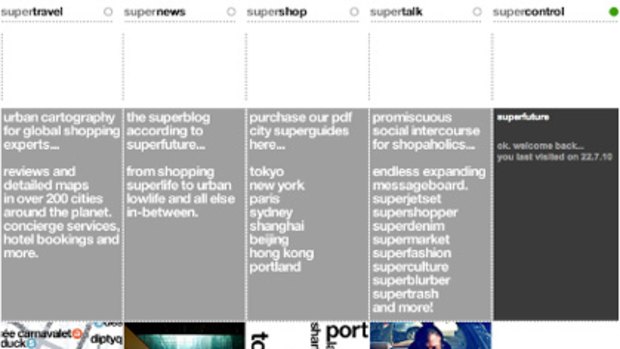 A screenshot from the Superfuture website.