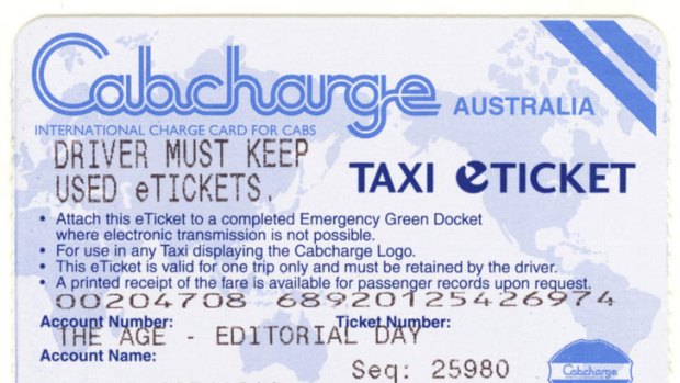 A Cabcharge ticket.