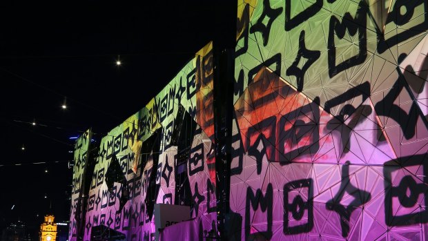 Federation² by Reko Rennie and Electric Canvas, projected onto the facade of Federation Square as part of White Night Melbourne, will return this week for The Light in Winter.