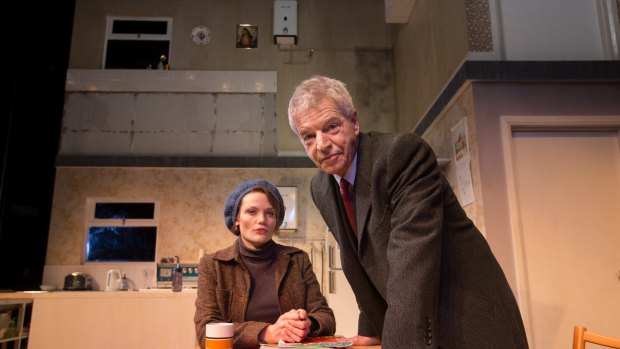 Colin Friels and Anna Samson in rehearsals for the Melbourne Theatre Company production of David Hare's play <i>Skylight</i>.