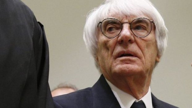 Formula one supremo Bernie Ecclestone arrives at court for his trial in Munich this week.