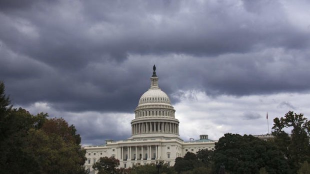 Dark clouds hang over the US Capitol as the deadline approaches for Congress to break an impasse over funding the government.