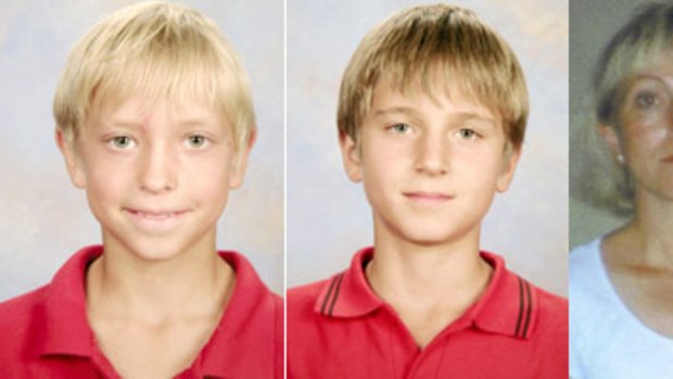 Andre Nicholas Valette. 9, (left), and Frank Oliver Valette, 11, (centre), have been missing since they visited their mother Ann-Louise Valette (right).