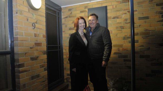 Prime Minister Julia Gillard returns to her partner Tim and their Altona home.