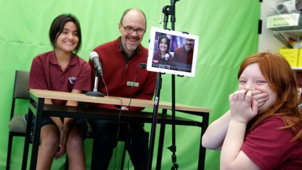 Frame of mind: East Gippsland Specialist School teacher Rob Cronin, with students Keshia Harrison (left) and Nikkita Kilby, says NAPLAN results don't give the full picture.