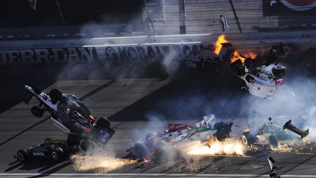 Deadly crash ... Dan Wheldon died after this accident.