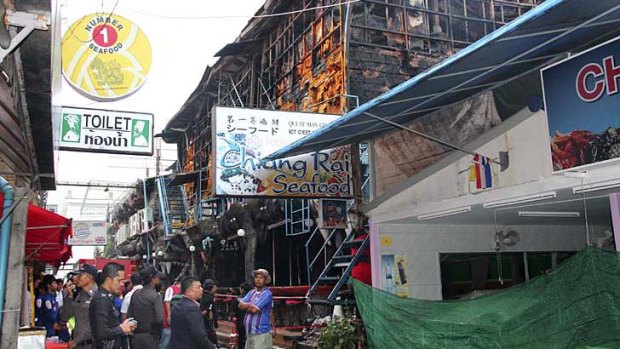 The remains of the Tiger Pub on Patong beach in which four people died and at least 11 were injured.