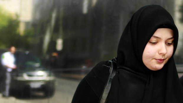 Teacher Nazira Rafei leaves the Melbourne Magistrates Court yesterday after being committed for trial on charges that she had sex with a student.