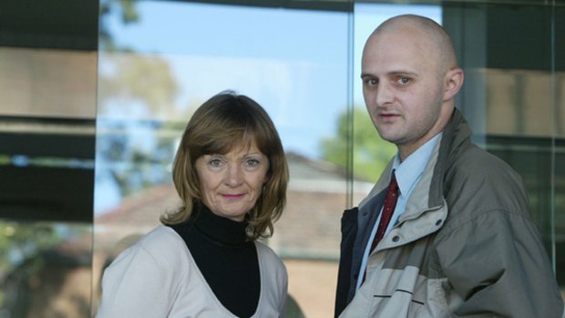 Arron Light's mother Julia Light with her son Noel at Glebe Coroner's Court in 2006.