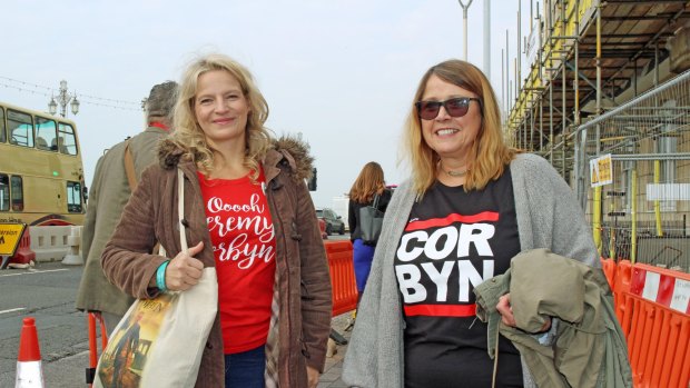 Karma McKeefery (left) and Sue Brennan from Lancashire say Jeremy Corbyn is restoring the party's socialist agenda.