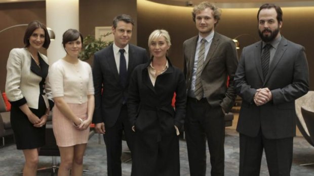 The cast of Ten's new political drama, Party Tricks, starring Asher Keddie and Rodger Corser.
